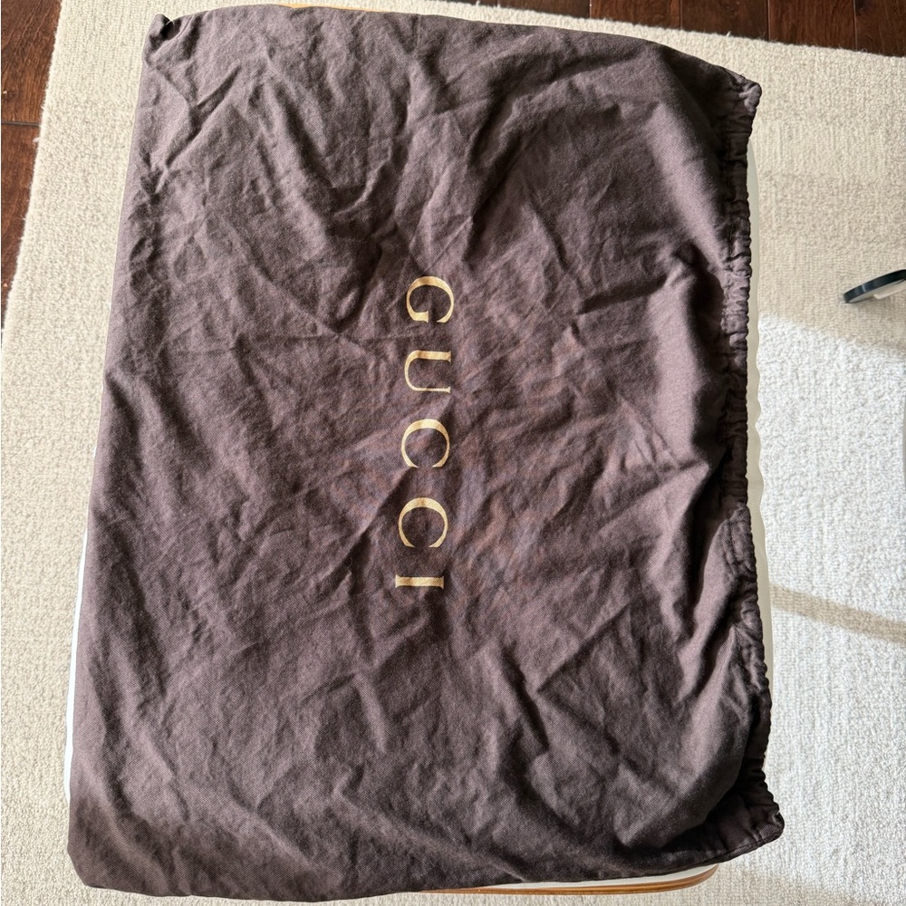 Gucci Chocolate Brown Large Dust Bag with Gold Logo